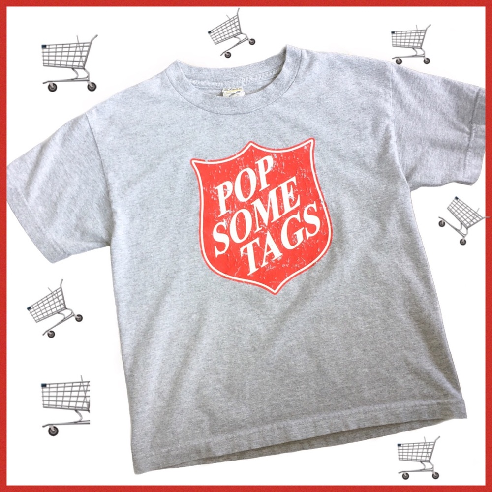 Kid’s “Pop Some Tags” Gray Tee Size M
